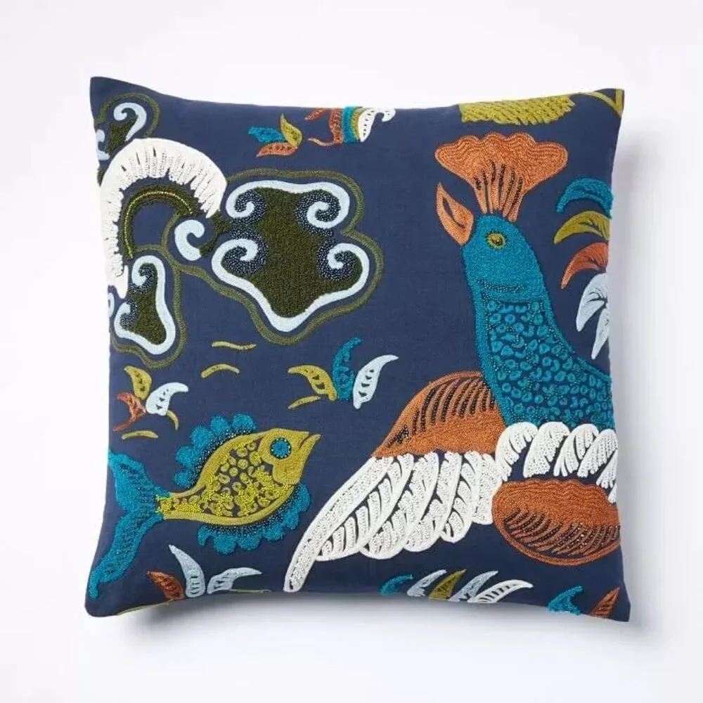 West Elm pillow cover chicken/fish pattern size 20